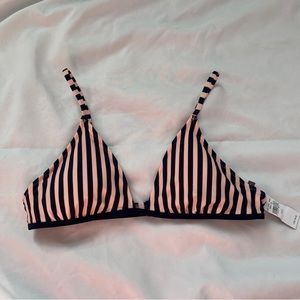 NWT Aerie blue and cream stripe bikini top